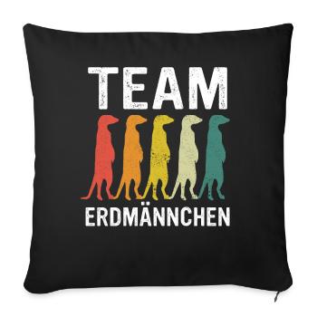 Erdmännchen Scharrtier Tier - Sofakissenbezug 45 x 45 cm - Schwarz - Vorne