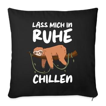 Faultier Faultiere Tier Schlafen Faul - Sofakissenbezug 45 x 45 cm - Schwarz - Vorne