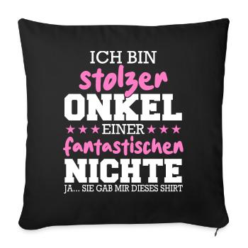 Onkel Patenonkel Familie Großonkel - Sofakissenbezug 45 x 45 cm - Schwarz - Vorne