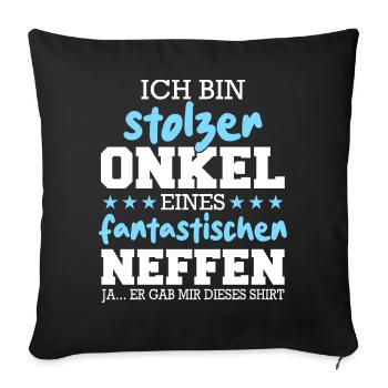 Onkel Patenonkel Familie Großonkel - Sofakissenbezug 45 x 45 cm - Schwarz - Vorne