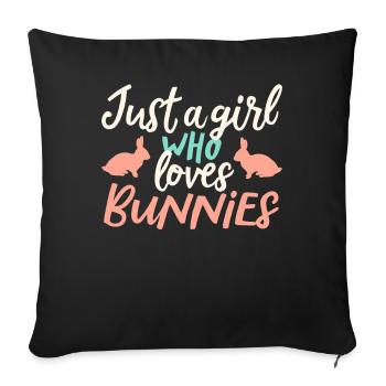 Lapin, Lapin, Animal, Animal De Compagnie, Lapins - Housse de coussin décorative 45 x 45 cm - noir - Devant