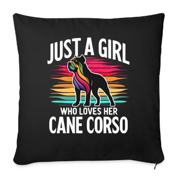 Cane Corso Chien - Housse de coussin décorative 45 x 45 cm - noir - Devant