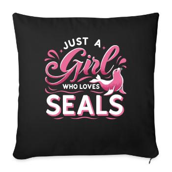 Seal, Seal, Animal, Sea Lion - Sofa pillowcase 17,3'' x 17,3'' (45 x 45 cm) - black - Front