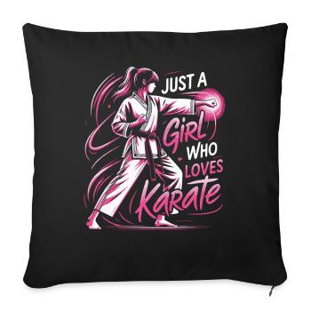 Karaté Karaté Combattant Arts martiaux - Housse de coussin décorative 45 x 45 cm - noir - Devant