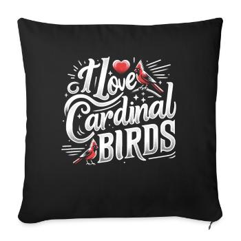 Cardinal Red Cardinal Bird Red Cardinal - Sofa pillowcase 17,3'' x 17,3'' (45 x 45 cm) - black - Front