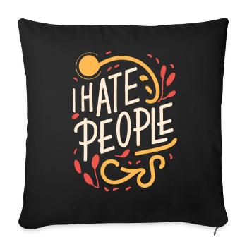 Drôle, sarcasme, humour sarcastique, ironie - Housse de coussin décorative 45 x 45 cm - noir - Devant