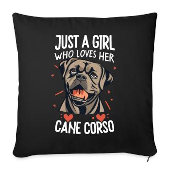 Cane Corso Chien - Housse de coussin décorative 45 x 45 cm - noir - Devant