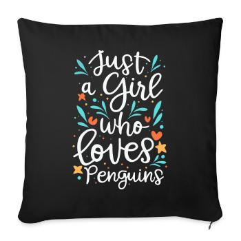 Penguin Penguin Animal - Sofa pillowcase 17,3'' x 17,3'' (45 x 45 cm) - black - Front