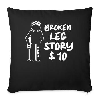 Get Well Soon Broken Foot Broken Bone - Sofa pillowcase 17,3'' x 17,3'' (45 x 45 cm) - black - Front