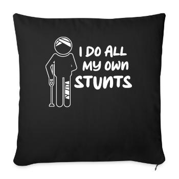 Get well soon broken foot bone fracture - Sofa pillowcase 17,3'' x 17,3'' (45 x 45 cm) - black - Front
