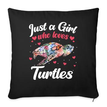 Turtle Sea Turtle Turtle Animal - Sofa pillowcase 17,3'' x 17,3'' (45 x 45 cm) - black - Front