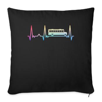 Bus Bus Driver School Bus - Sofa pillowcase 17,3'' x 17,3'' (45 x 45 cm) - black - Front