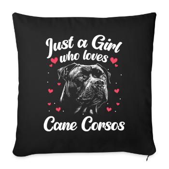 Cane Corso Chien - Housse de coussin décorative 45 x 45 cm - noir - Devant