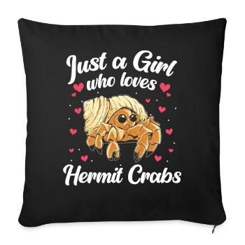 Crab Hermit Crab Crab - Sofa pillowcase 17,3'' x 17,3'' (45 x 45 cm) - black - Front