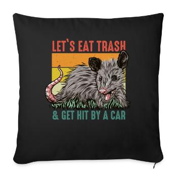 Opossum Possum Animal - Housse de coussin décorative 45 x 45 cm - noir - Devant