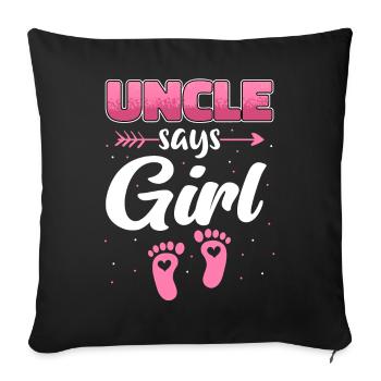 Uncle Fmilie Great-Uncle Uncle's - Sofa pillowcase 17,3'' x 17,3'' (45 x 45 cm) - black - Front