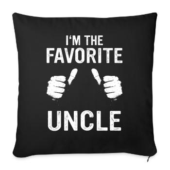 Uncle Fmilie Great-Uncle Uncle's - Sofa pillowcase 17,3'' x 17,3'' (45 x 45 cm) - black - Front