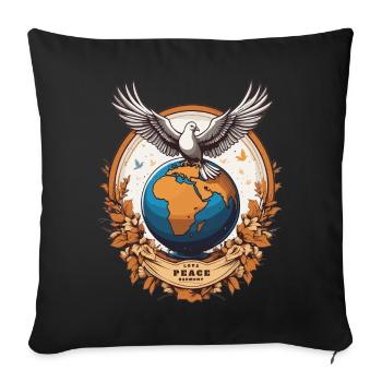 World Peace on Earth - Sofa pillowcase 17,3'' x 17,3'' (45 x 45 cm) - black - Front