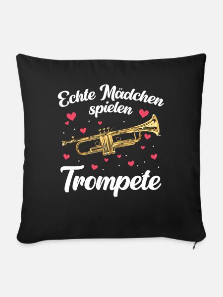 Trompeten Instrument Trompetenspieler - Sofakissenbezug 45 x 45 cm - Schwarz