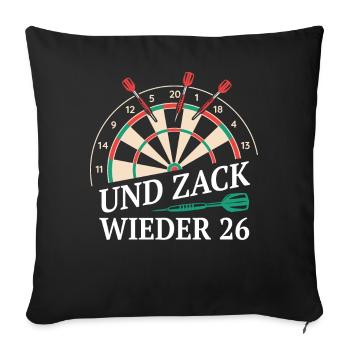 Dart Darts Dartspieler Dartsport - Sofakissenbezug 45 x 45 cm - Schwarz - Vorne