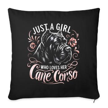 Cane Corso Dog - Sofa pillowcase 17,3'' x 17,3'' (45 x 45 cm) - black - Front