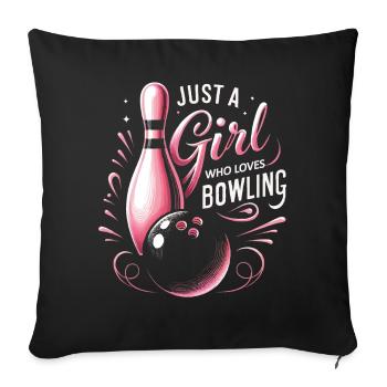 Bowling Bowler Pin Ball Bowling Ball - Housse de coussin décorative 45 x 45 cm - noir - Devant