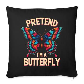 Butterfly Monarch Butterfly Colorful Butterflies - Sofa pillowcase 17,3'' x 17,3'' (45 x 45 cm) - black - Front