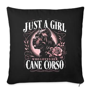 Cane Corso Hund - Sofakissenbezug 45 x 45 cm - Schwarz - Vorne