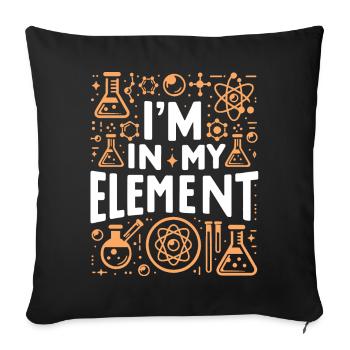 Chimiste Chimie Science Atome Molécule - Housse de coussin décorative 45 x 45 cm - noir - Devant