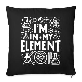 Chimiste Chimie Science Atome Molécule - Housse de coussin décorative 45 x 45 cm - noir - Devant