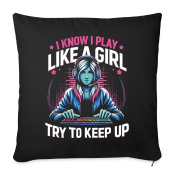 Gamer Gaming Video Games Console Controller - Sofa pillowcase 17,3'' x 17,3'' (45 x 45 cm) - black - Front