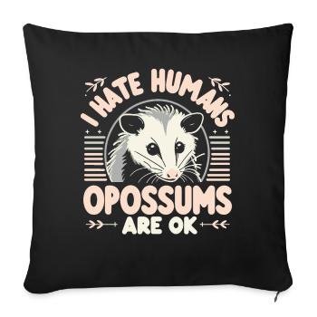 Opossum Possum Animal - Housse de coussin décorative 45 x 45 cm - noir - Devant