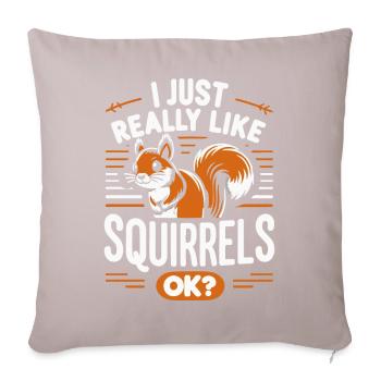 Écureuil, Animal, Rongeur - Housse de coussin décorative 45 x 45 cm - taupe clair - Devant