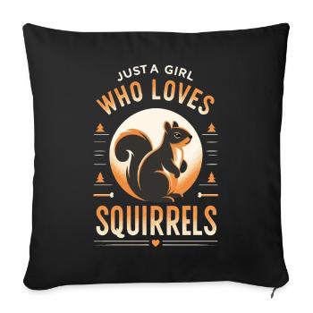Squirrel Animal Rodent - Sofa pillowcase 17,3'' x 17,3'' (45 x 45 cm) - black - Front