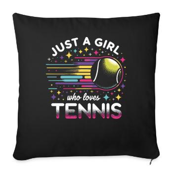 Tennis Tennis Player - Sofa pillowcase 17,3'' x 17,3'' (45 x 45 cm) - black - Front