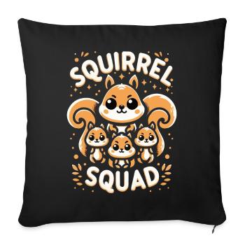 Écureuil, Animal, Rongeur - Housse de coussin décorative 45 x 45 cm - noir - Devant