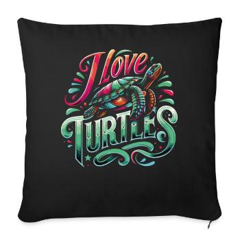 Turtle Sea Turtle Turtle Animal - Sofa pillowcase 17,3'' x 17,3'' (45 x 45 cm) - black - Front