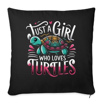 Turtle Sea Turtle Turtle Animal - Sofa pillowcase 17,3'' x 17,3'' (45 x 45 cm) - black - Front