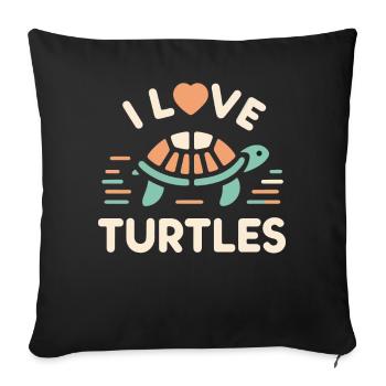 Turtle Sea Turtle Turtle Animal - Sofa pillowcase 17,3'' x 17,3'' (45 x 45 cm) - black - Front