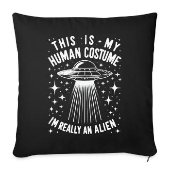 Alien UFO Aliens Außerirdischer - Sofa pillowcase 17,3'' x 17,3'' (45 x 45 cm) - black - Front