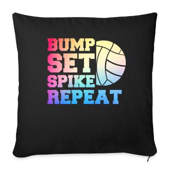 Joueur de volley-ball Volley-ball de plage Joueur de volley-ball S - Housse de coussin décorative 45 x 45 cm - noir - Devant