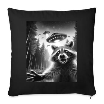 Alien UFO Aliens Außerirdischer - Sofakissenbezug 45 x 45 cm - Schwarz - Vorne