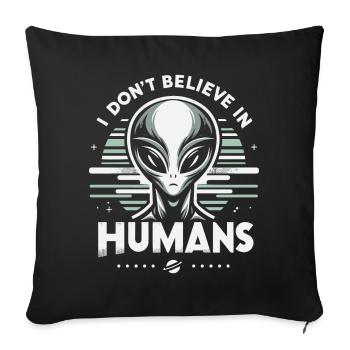 Alien UFO Aliens Außerirdischer - Sofakissenbezug 45 x 45 cm - Schwarz - Vorne