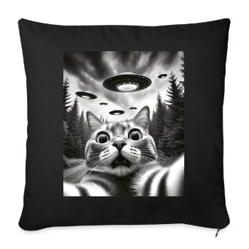 Alien UFO Aliens Außerirdischer - Sofa pillowcase 17,3'' x 17,3'' (45 x 45 cm) - black - Front