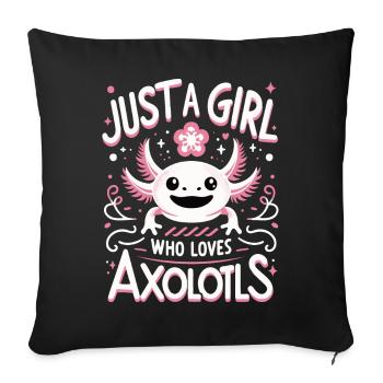 Poisson axolotl - Housse de coussin décorative 45 x 45 cm - noir - Devant