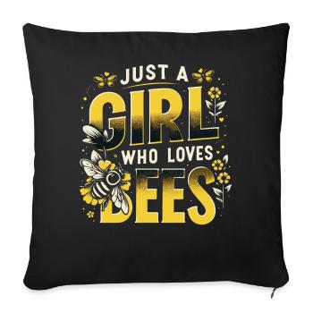 honey bee, beekeeper, bee, bee - Sofa pillowcase 17,3'' x 17,3'' (45 x 45 cm) - black - Front