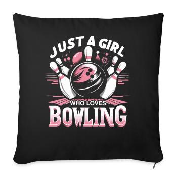 Bowling Bowler Pin Ball Bowling Ball - Housse de coussin décorative 45 x 45 cm - noir - Devant