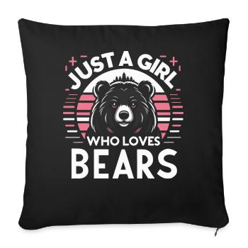 Bear, Grizzly Bear, Brown Bear, Bears - Sofa pillowcase 17,3'' x 17,3'' (45 x 45 cm) - black - Front