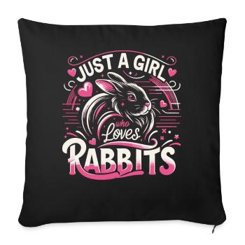 Lapin, Lapin, Animal, Animal De Compagnie, Lapins - Housse de coussin décorative 45 x 45 cm - noir - Devant