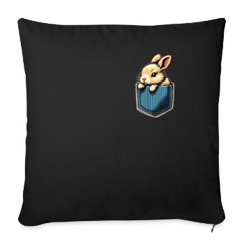 Lapin, Lapin, Animal, Animal De Compagnie, Lapins - Housse de coussin décorative 45 x 45 cm - noir - Devant